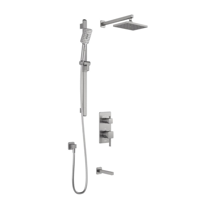 KALIA - SQUAREONE TD3 BRUSHED NICKEL- WALL ARM (3 WAY SHOWER SYSTEMS )