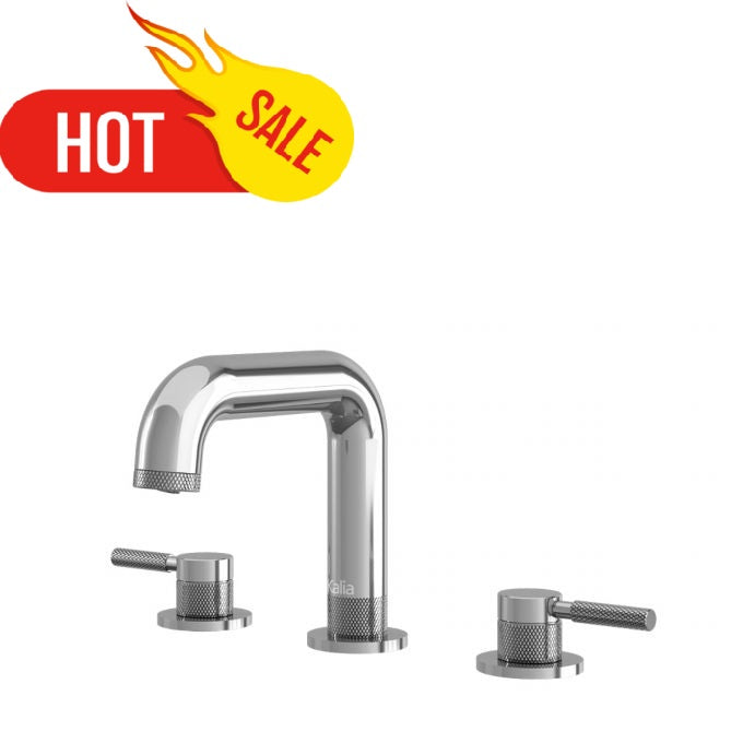 KALIA- PRECISO , WIDESPREAD CHROME LAVATORY FAUCET WITH PUSH DRAIN AND OVERFLOW