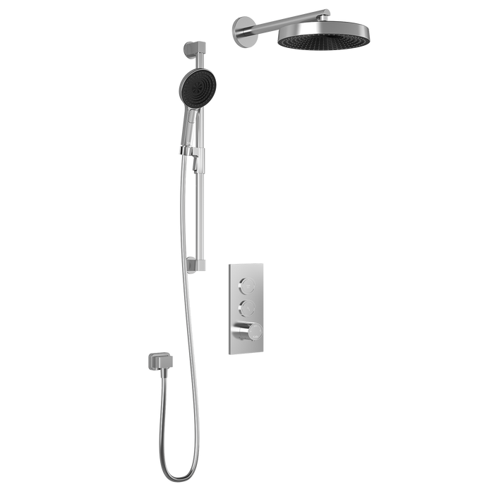 KALIA- Premia - TB2 Shower system with push-buttons valve - Wall arm (4 Colors available)