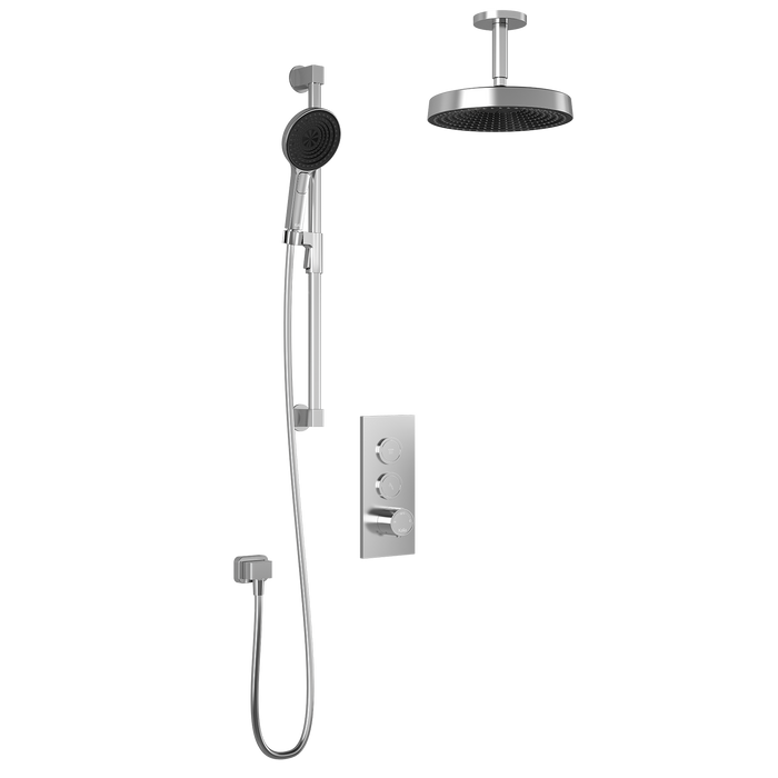 KALIA- Premia - TB2 Shower system with push-buttons valve - Wall arm (4 Colors available)