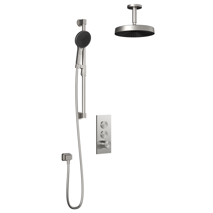KALIA- Premia - TB2 Shower system with push-buttons valve - Wall arm (4 Colors available)