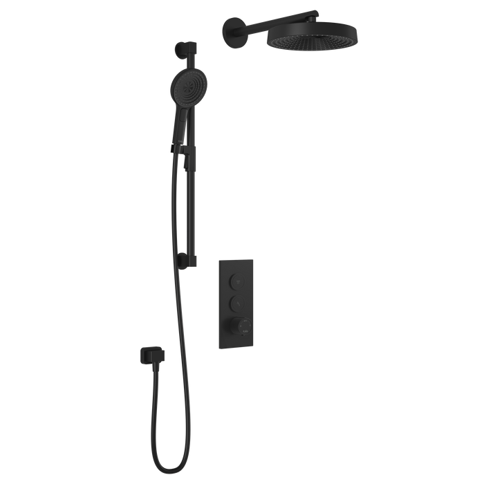 KALIA- Premia - TB2 Shower system with push-buttons valve - Wall arm (4 Colors available)