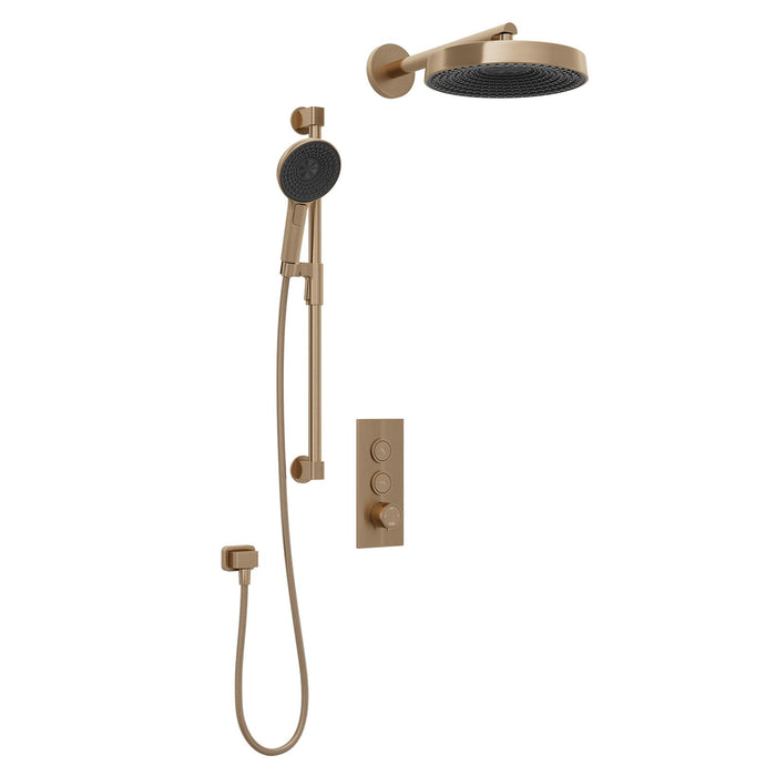 KALIA- Premia - TB2 Shower system with push-buttons valve - Wall arm (4 Colors available)