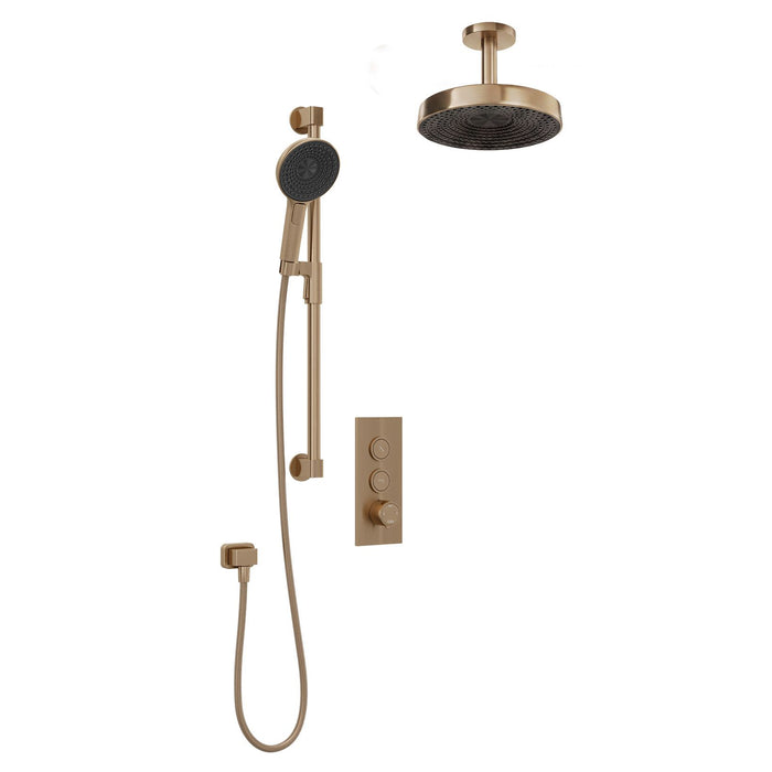 KALIA- Premia - TB2 Shower system with push-buttons valve - Wall arm (4 Colors available)