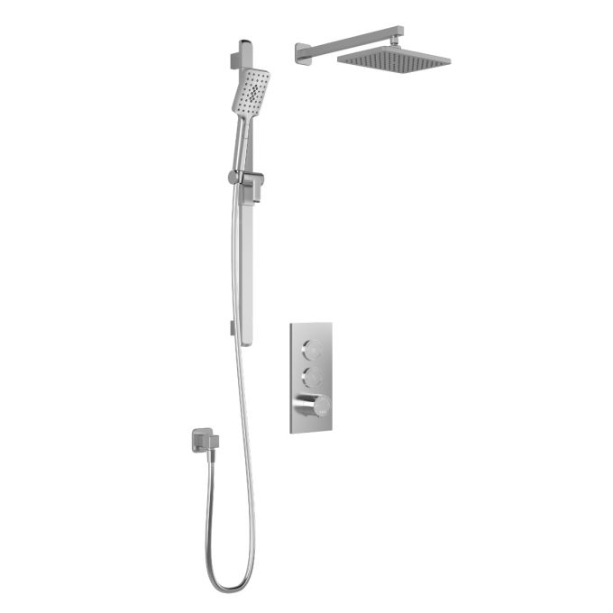 KALIA-KAREO TB2, 2 Way Thermostatic shower systems with push-button - Wall arm