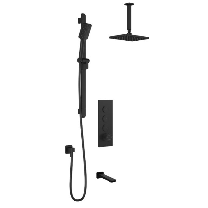 KALIA - MOROKA TB3 Shower systems with push buttons valve - Vertical arm