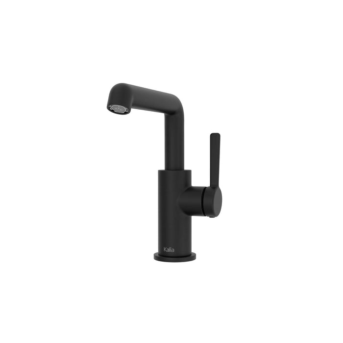 KALIA- ELVA Single hole lavatory faucet with side handle with push drain and overflow (4 finish available)