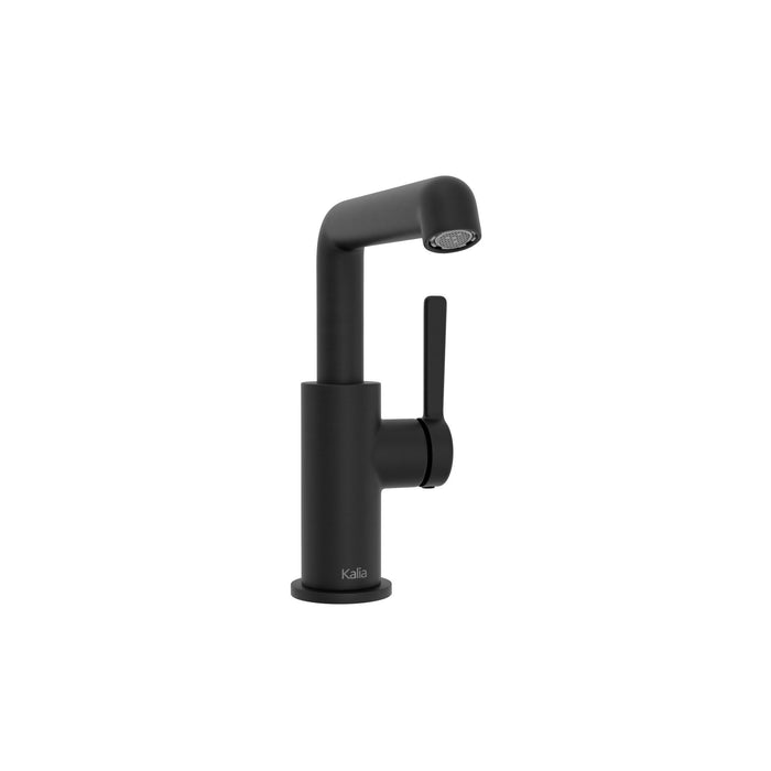 KALIA- ELVA Single hole lavatory faucet with side handle with push drain and overflow (4 finish available)