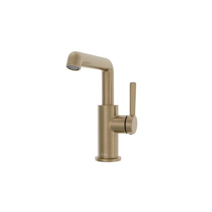 KALIA- ELVA Single hole lavatory faucet with side handle with push drain and overflow (4 finish available)