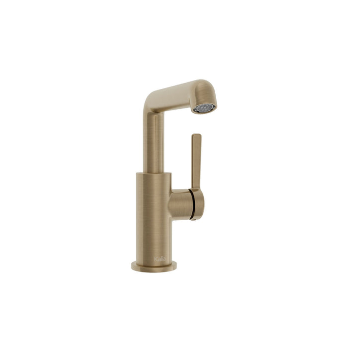 KALIA- ELVA Single hole lavatory faucet with side handle with push drain and overflow (4 finish available)