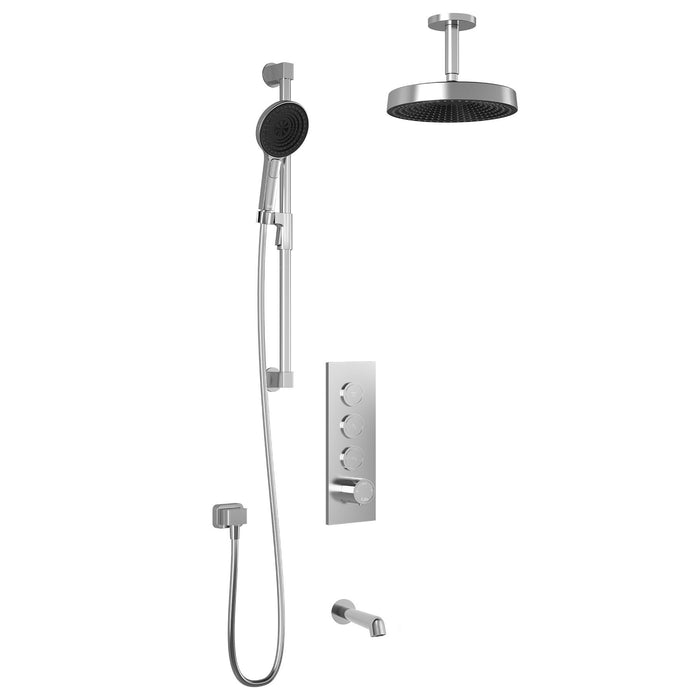 KALIA- ELVA T B3PREMIA : AQUATONIK™ T/P Push-Button Shower System with Vertical Ceiling Arm (4 Colors available)