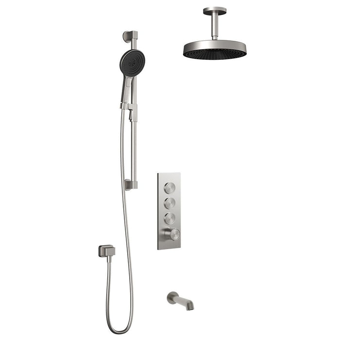 KALIA- ELVA T B3PREMIA : AQUATONIK™ T/P Push-Button Shower System with Vertical Ceiling Arm (4 Colors available)