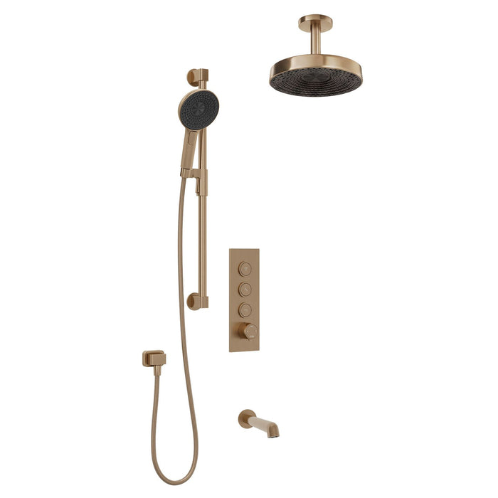 KALIA- ELVA T B3PREMIA : AQUATONIK™ T/P Push-Button Shower System with Vertical Ceiling Arm (4 Colors available)