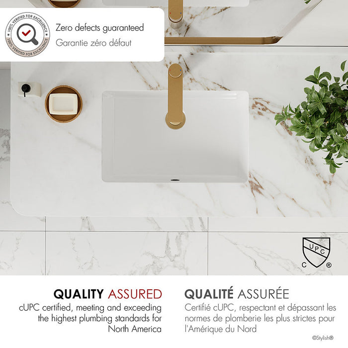 Stylish - 18'' SLEEK P-205 -2 Undermount Sink with Overflow ( pack of 2 sinks)