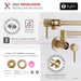 STYLISH-ASTI Wall Mount Pot Filler Folding Stretchable with Single Hole Two Handles -BRUSHED GOLD - Construction Commodities Supply Inc.