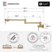 STYLISH-ASTI Wall Mount Pot Filler Folding Stretchable with Single Hole Two Handles -BRUSHED GOLD - Construction Commodities Supply Inc.