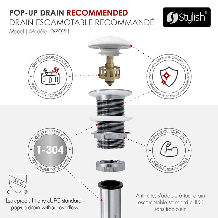 Stylish -19'' COMTEMPO P-220 Vessel Sink