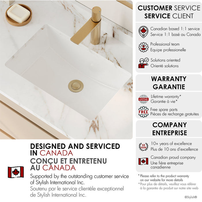 Stylish - 18'' SLEEK P-205 -2 Undermount Sink with Overflow ( pack of 2 sinks)