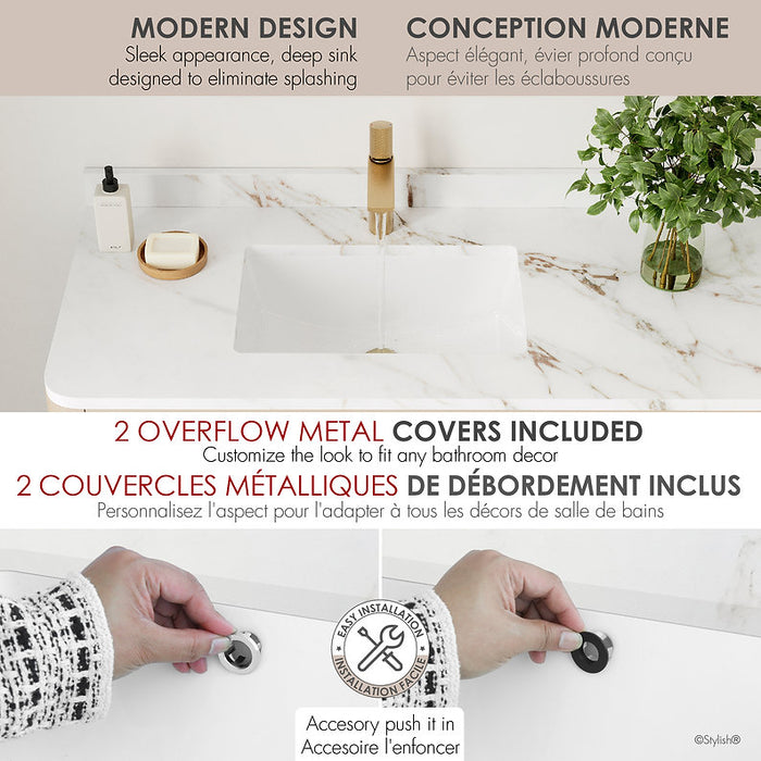 Stylish - 18'' SLEEK P-205 -2 Undermount Sink with Overflow ( pack of 2 sinks)