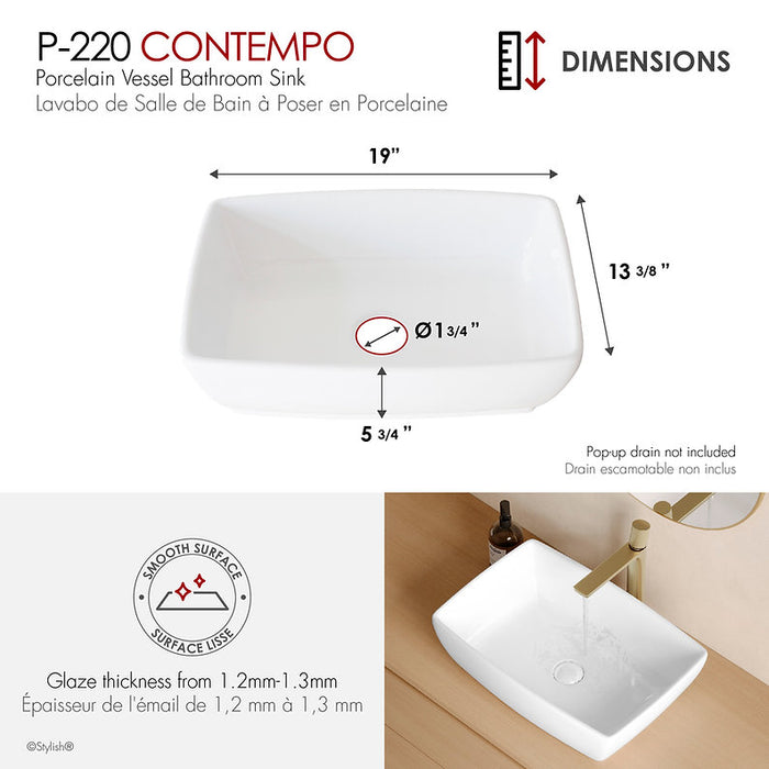 Stylish -19'' COMTEMPO P-220 Vessel Sink