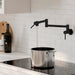 STYLISH-ASTI Wall Mount Pot Filler Folding Stretchable with Single Hole Two Handles -MATT BLACK - Construction Commodities Supply Inc.