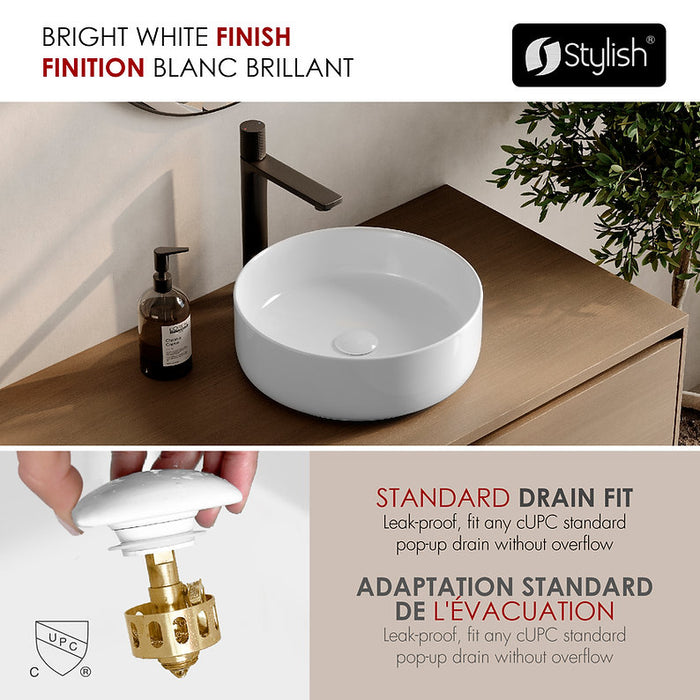 Stylish - 14 1/8'' UPSCALE P-229H Set of 2 Vessel Sink.