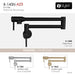 STYLISH-ASTI Wall Mount Pot Filler Folding Stretchable with Single Hole Two Handles -MATT BLACK - Construction Commodities Supply Inc.