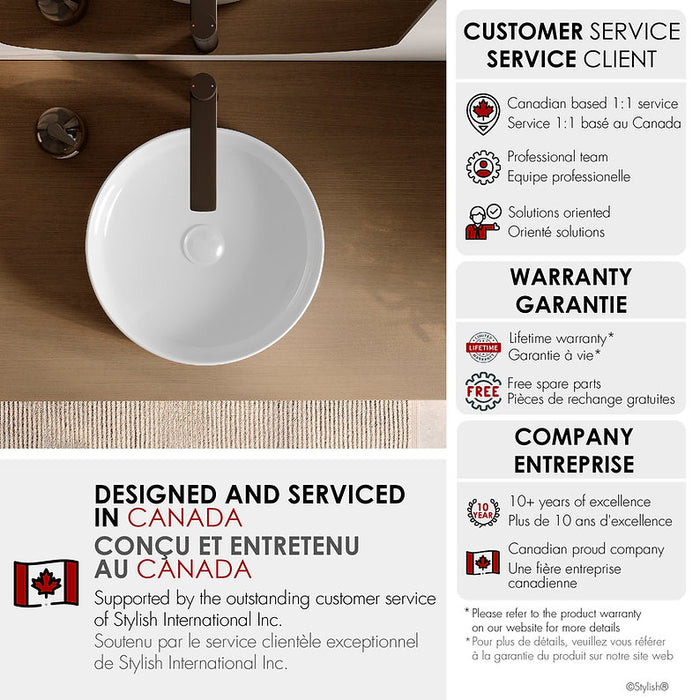 Stylish - 14 1/8'' UPSCALE P-229H Set of 2 Vessel Sink.