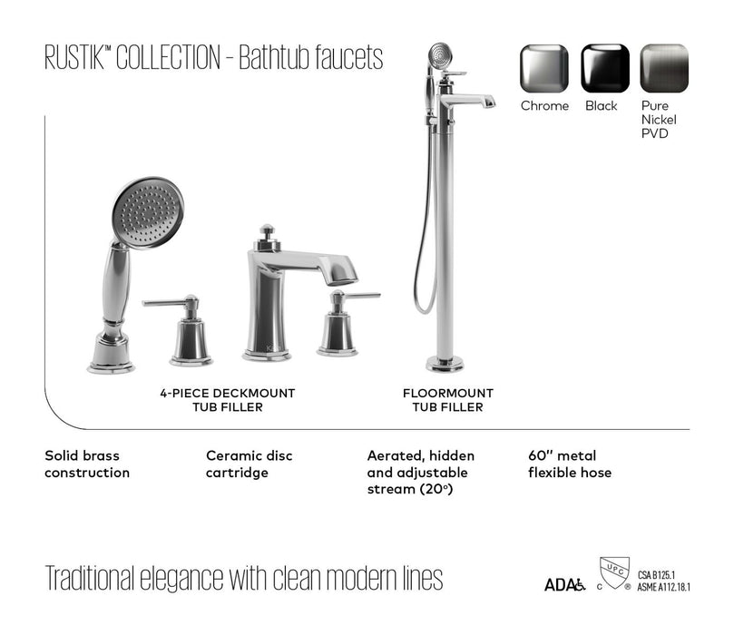 Kalia- RUSTIK FREESTANDING TUB FAUCET WITH HAND SHOWER