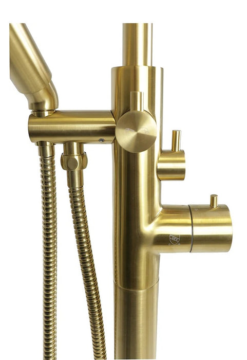 KODAEN-F71106, Brushed Gold Thermostatic Free standing Bathtub Faucet