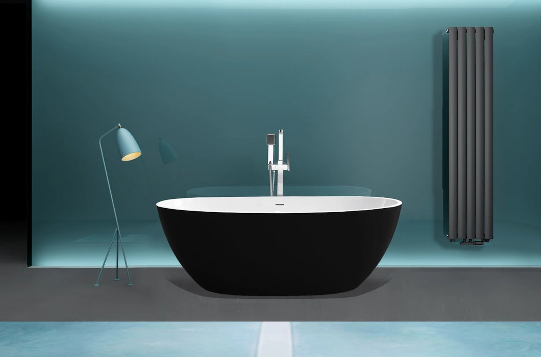 KODAEN-EGG PLUS1500- 59" Matt Black Composite Acrylic Free Standing Bathtub***PICK UP IN STORE ***