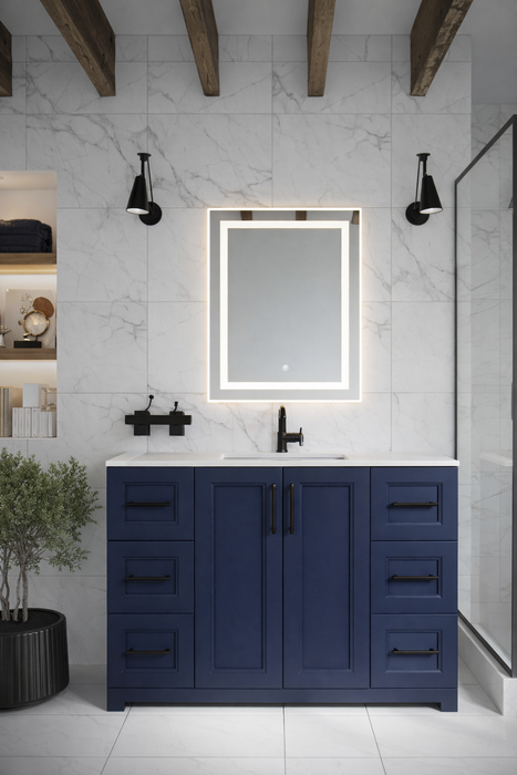 CABINETSMITH- 48" CANADIAN Bathroom Vanity With Quartz top & 6 Drawers (12 COLORS AVAILABLE) - Construction Commodities Supply Inc.