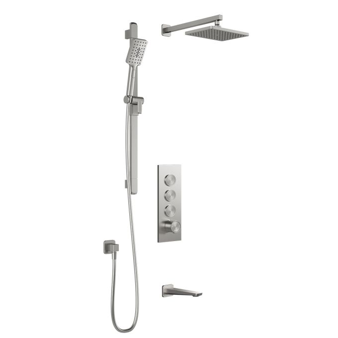 KALIA - MOROKA TB3 Shower systems with push buttons valve - Wall arm