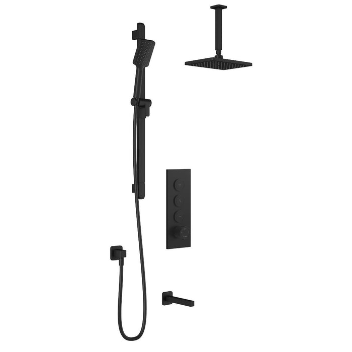 KALIA - SQUAREONE TB3 SHOWER SYSTEMS WITH WALL ARM or CEILING ARM - MATT BLACK