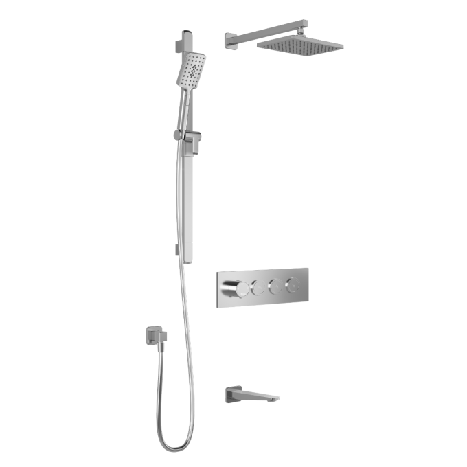 KALIA - MOROKA TB3 Shower systems with push buttons valve - Wall arm