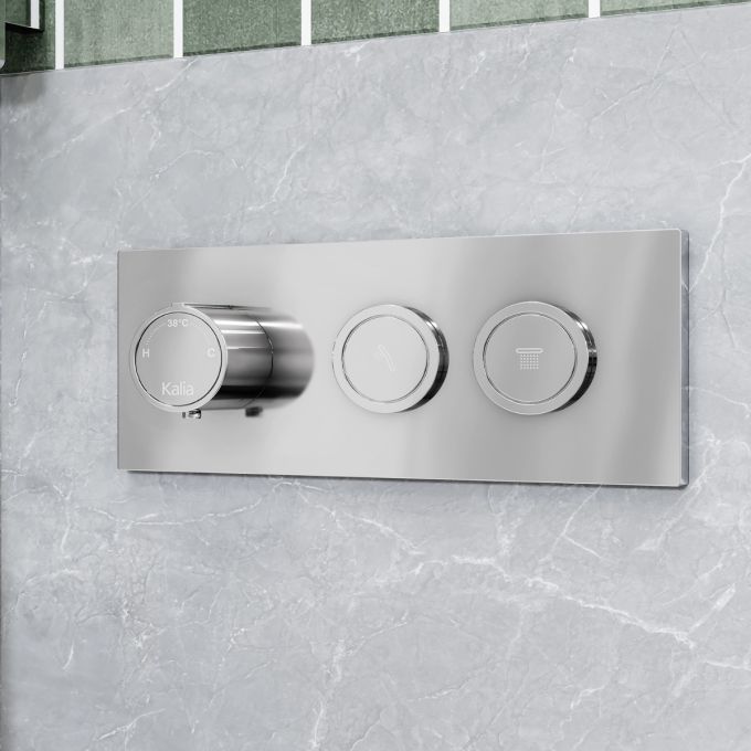 KALIA - MOROKA TB2 Shower system with push buttons valve - WALL arm