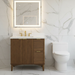 Coneflower - 36"  WALNUT  Solid wood Bathroom Vanity with White quartz top - Construction Commodities Supply Inc.