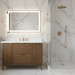 Coneflower - 42"  WALNUT  Solid wood Bathroom Vanity with White Quartz top  ( PRE-ORDER NOW, ETA: 2026-04-10 ) - Construction Commodities Supply Inc.