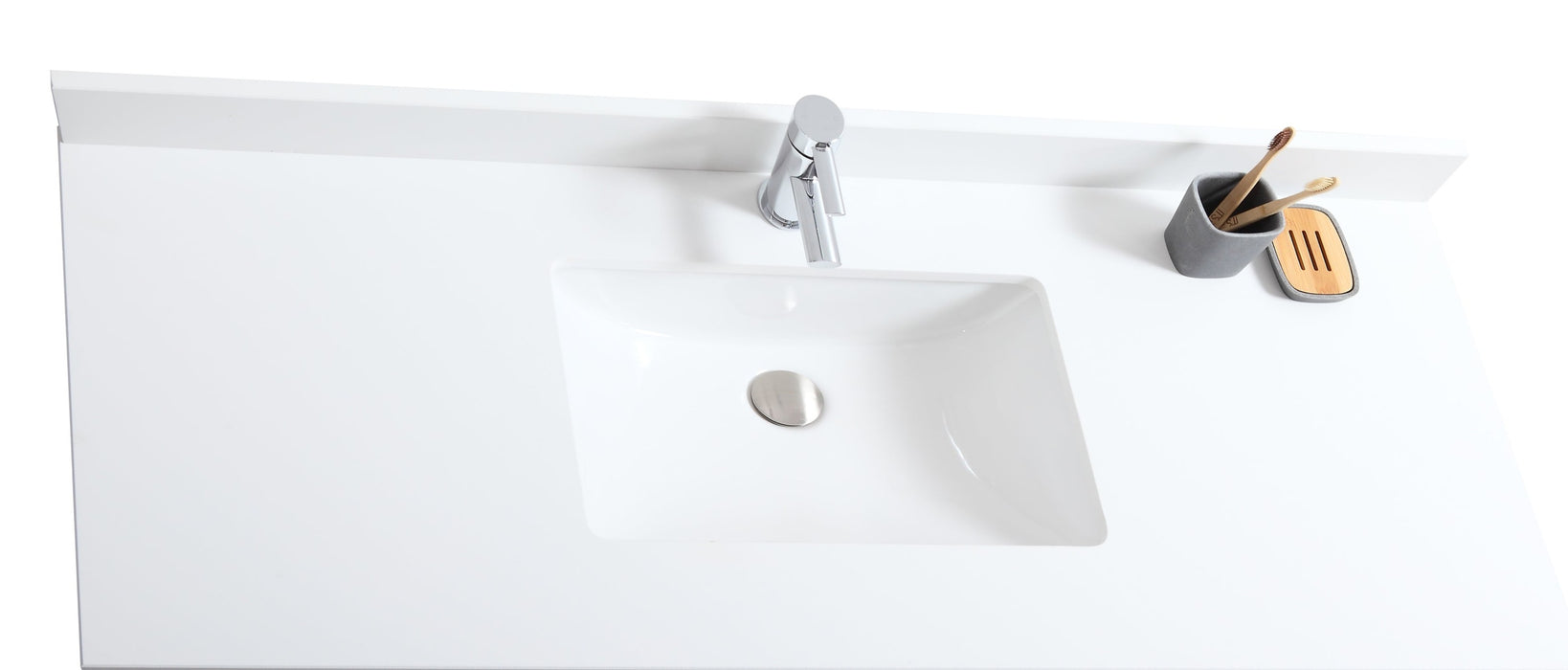 CANADIAN MAPLE 48" Bathroom Vanity With White Quartz Countertop.