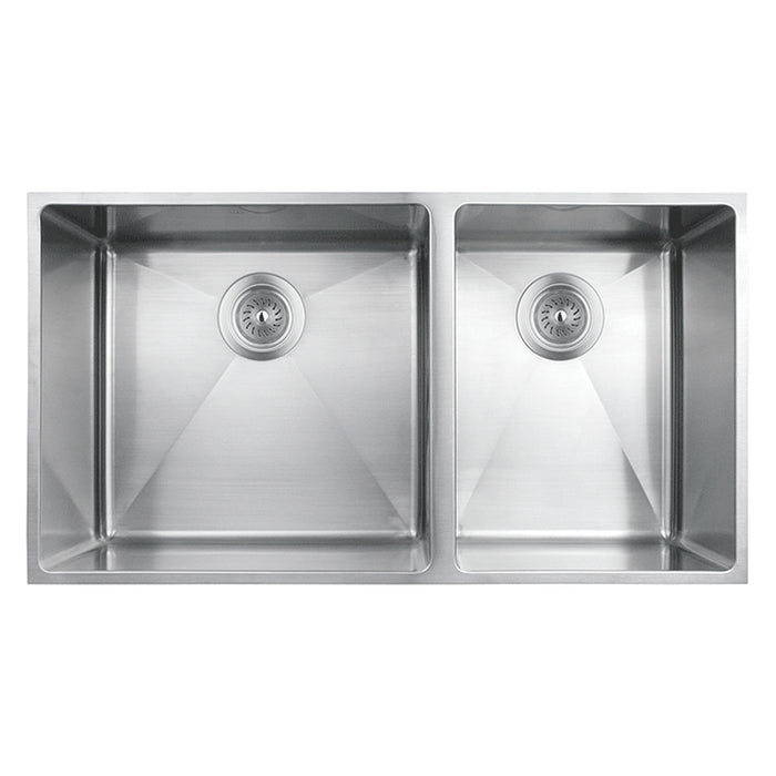 RUBI- Merlot 31.5" Double bowl kitchen sink with rounded corners