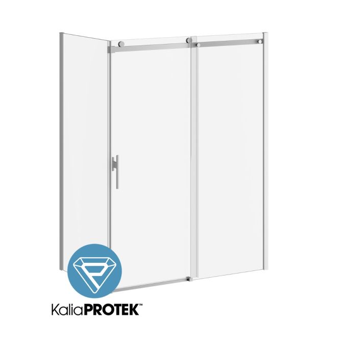 KONCEPT EVO - Chrome Sliding Shower door 60” x 77” with 36" return panel - KP protective film (Right opening)** PICK UP IN STORE ONLY**