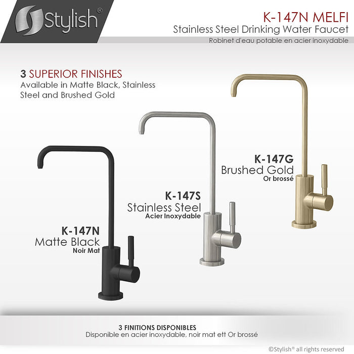 STYLISH-MELFI Single Handle Cold Water Tap - MATT BLACK - Construction Commodities Supply Inc.