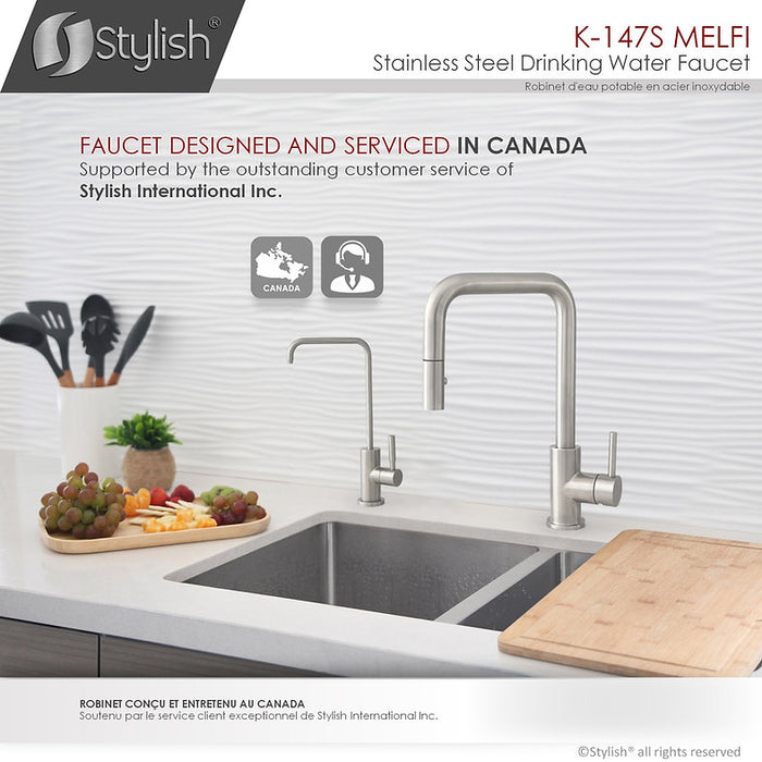 STYLISH-MELFI Single Handle Cold Water Tap - STAINLESS STEEL - Construction Commodities Supply Inc.