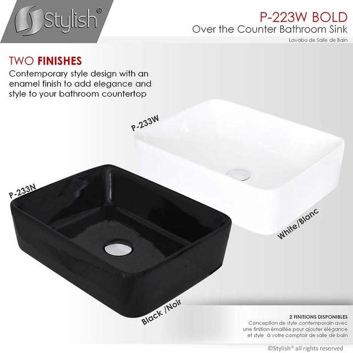 Stylish -18'' BOLD P-223W Vessel Sink