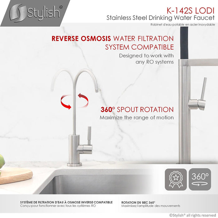 STYLISH-LODI Single Handle Cold Water Tap - STAINLESS STEEL - Construction Commodities Supply Inc.