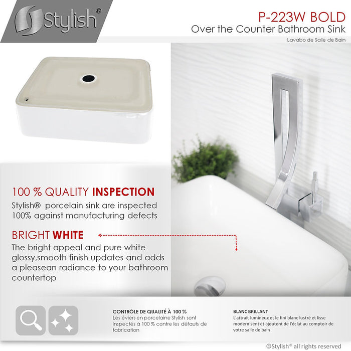 Stylish -18'' BOLD P-223W Vessel Sink