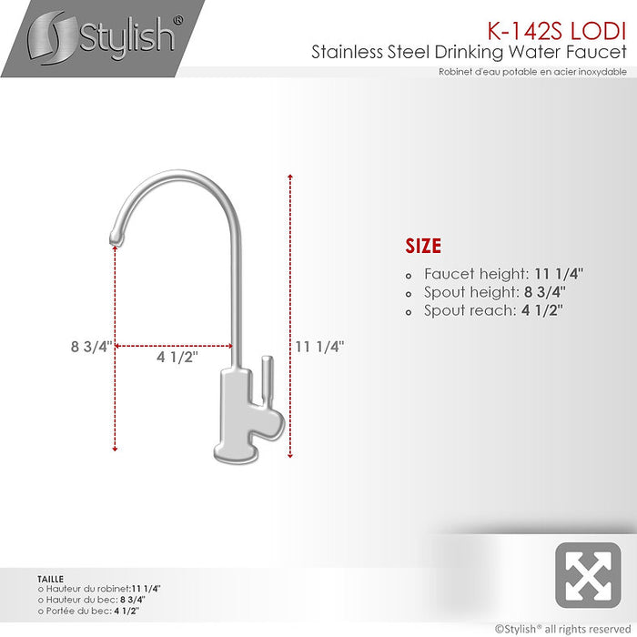 STYLISH-LODI Single Handle Cold Water Tap - STAINLESS STEEL - Construction Commodities Supply Inc.