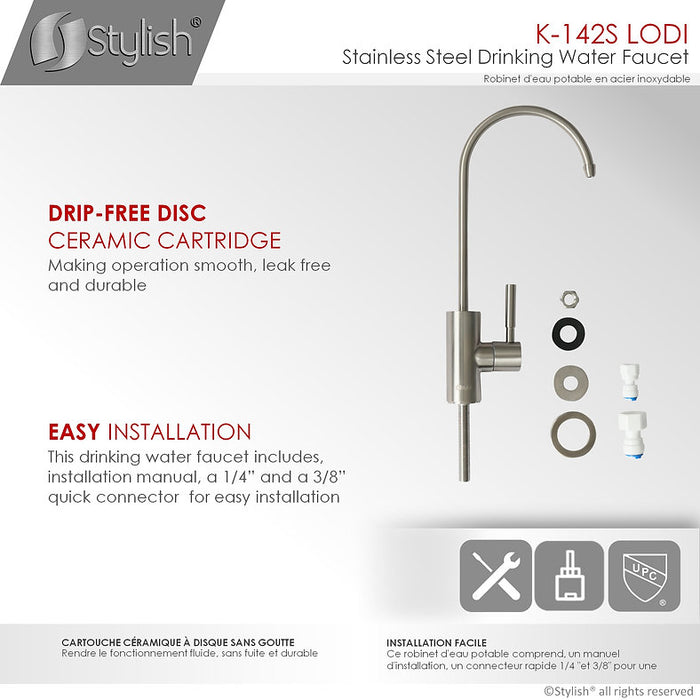 STYLISH-LODI Single Handle Cold Water Tap - STAINLESS STEEL - Construction Commodities Supply Inc.