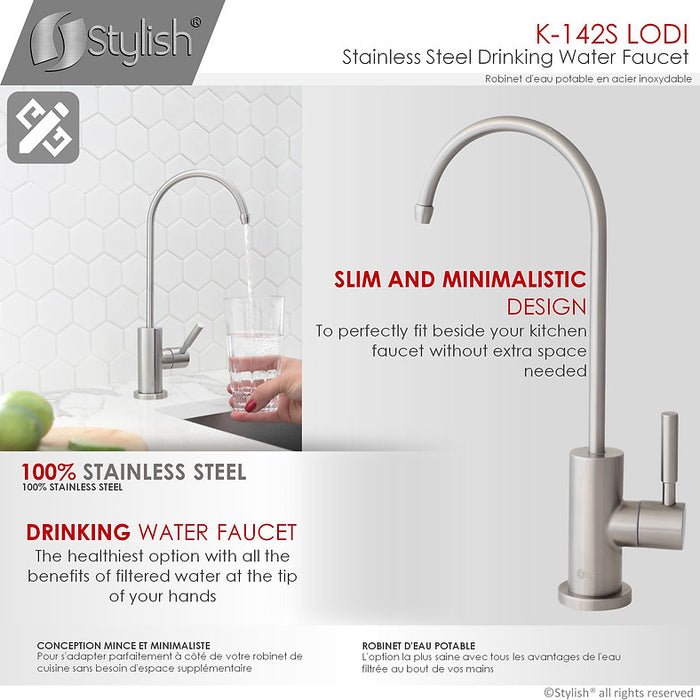 STYLISH-LODI Single Handle Cold Water Tap - STAINLESS STEEL - Construction Commodities Supply Inc.