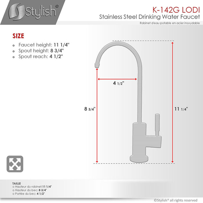 STYLISH-LODI Single Handle Cold Water Tap - BRUSHED GOLD - Construction Commodities Supply Inc.